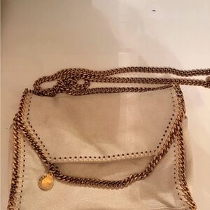 Stella McCartney Cream Crossbody Bag with Gold Chain